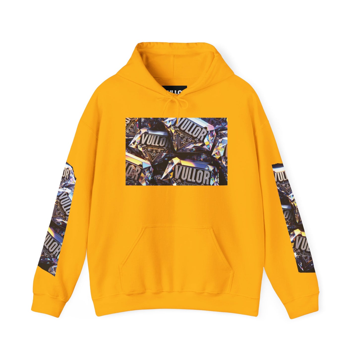 VULLOR 4K DIAMOND ENGRAVED HOODIE, DRIP COLLECTION, LUXURY, "Rise Up Grind Hard Repeat!" Motivational Graphic Hoodie - Unisex Heavy Blend™