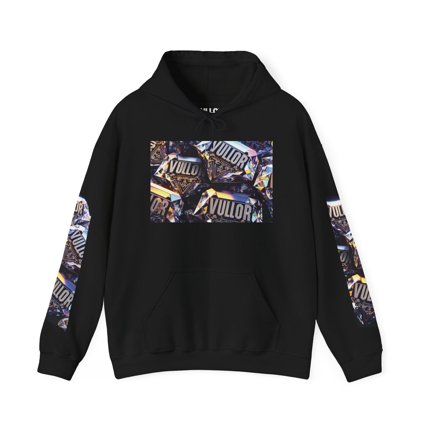 VULLOR 4K DIAMOND ENGRAVED HOODIE, DRIP COLLECTION, LUXURY, "Rise Up Grind Hard Repeat!" Motivational Graphic Hoodie - Unisex Heavy Blend™