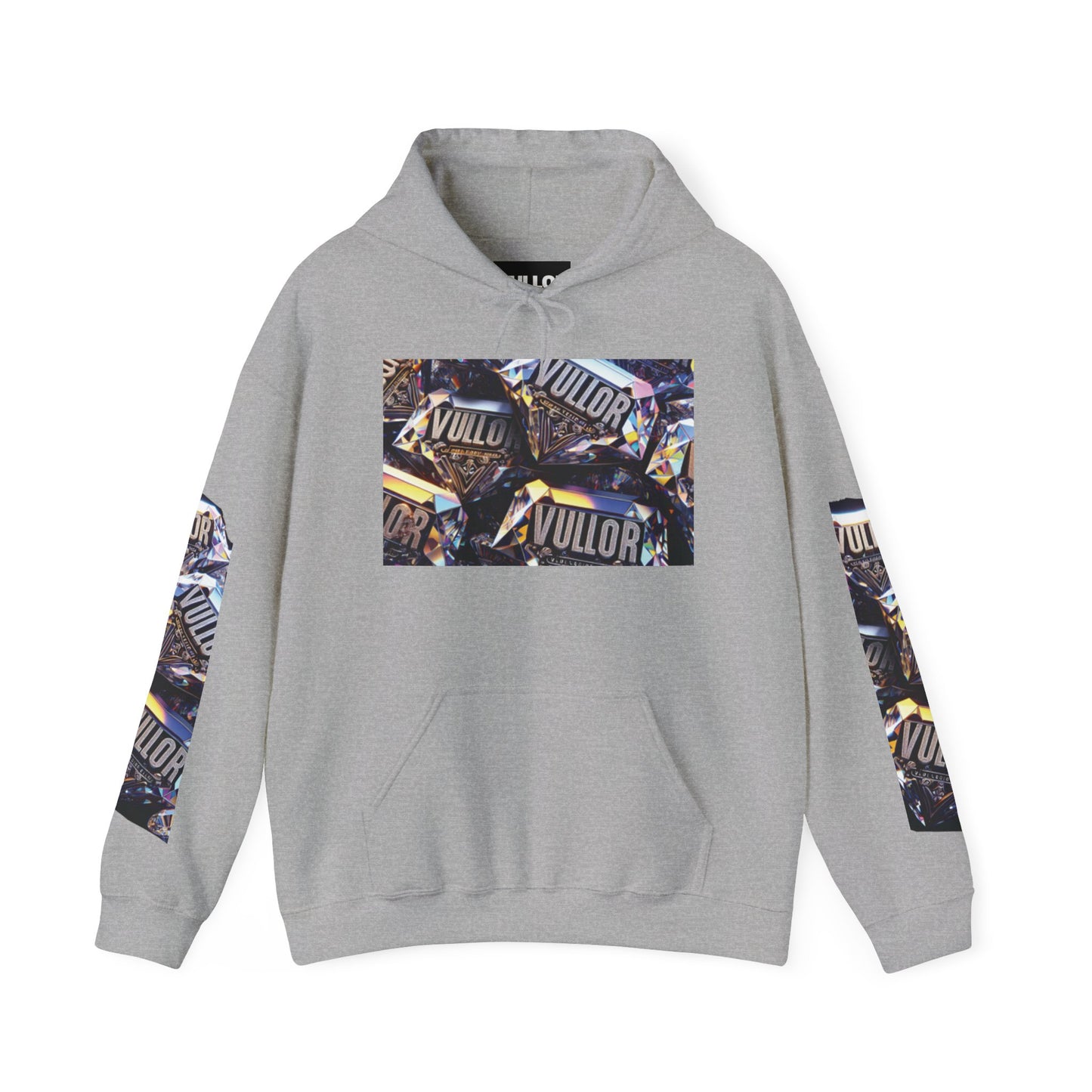 VULLOR 4K DIAMOND ENGRAVED HOODIE, DRIP COLLECTION, LUXURY, "Rise Up Grind Hard Repeat!" Motivational Graphic Hoodie - Unisex Heavy Blend™