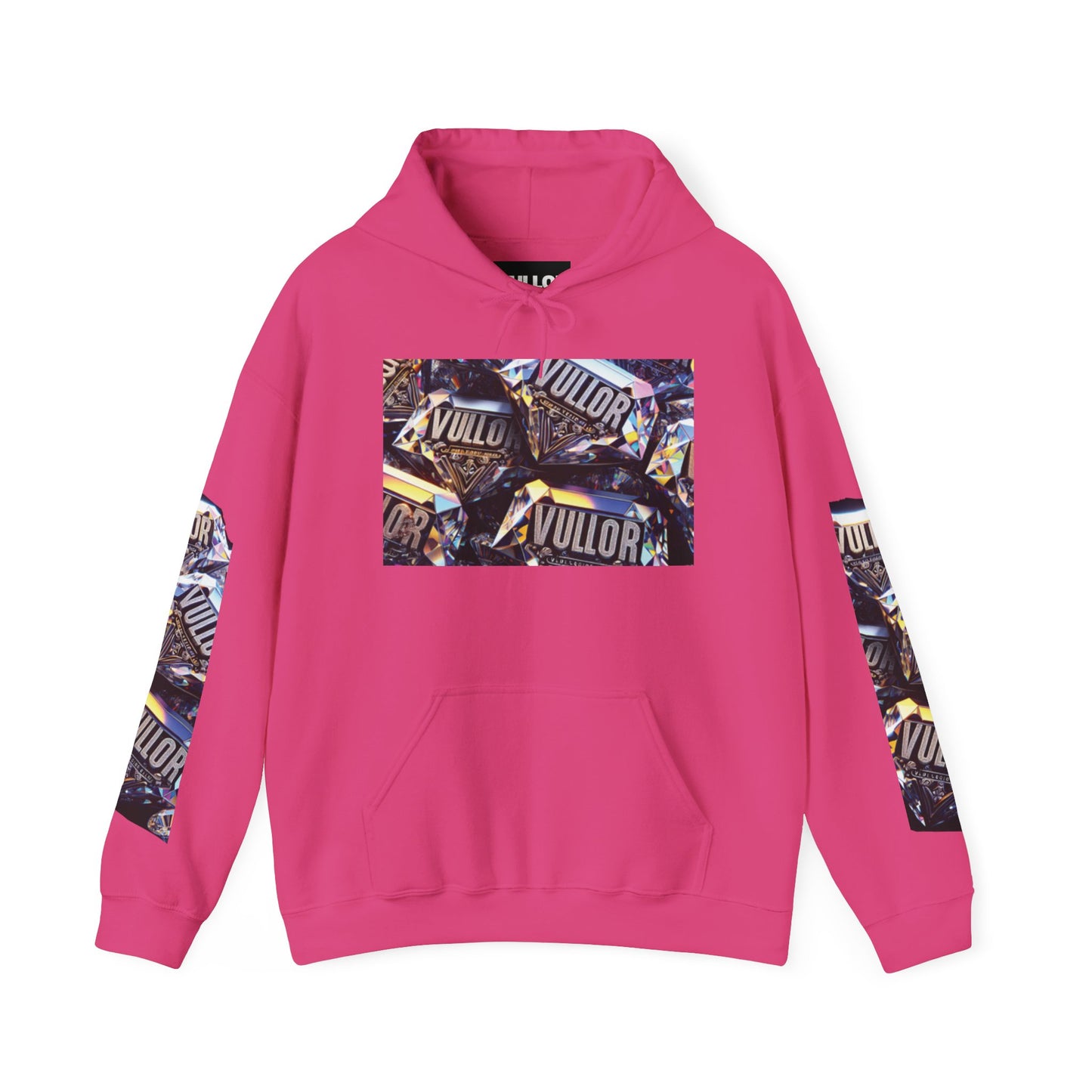 VULLOR 4K DIAMOND ENGRAVED HOODIE, DRIP COLLECTION, LUXURY, "Rise Up Grind Hard Repeat!" Motivational Graphic Hoodie - Unisex Heavy Blend™