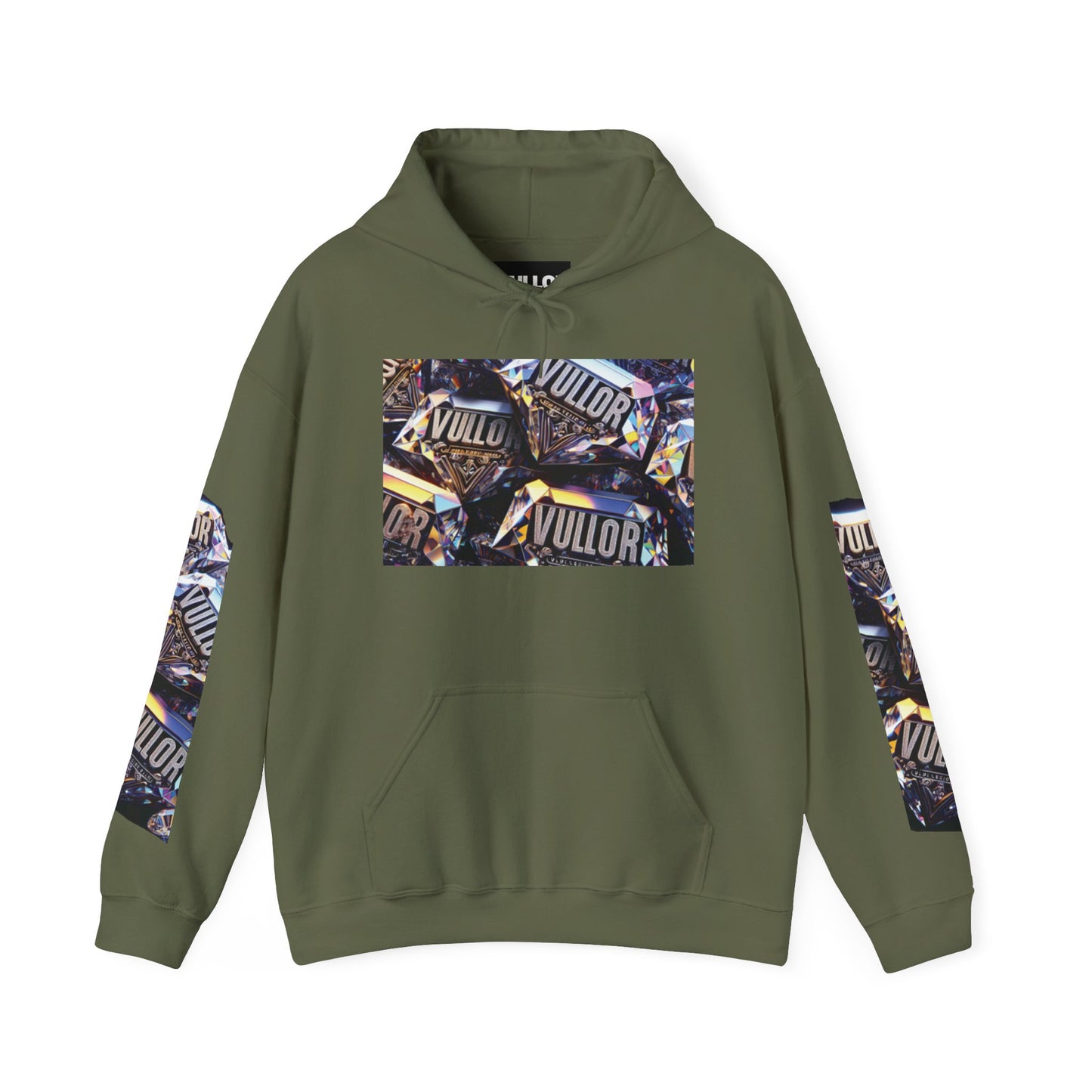 VULLOR 4K DIAMOND ENGRAVED HOODIE, DRIP COLLECTION, LUXURY, "Rise Up Grind Hard Repeat!" Motivational Graphic Hoodie - Unisex Heavy Blend™