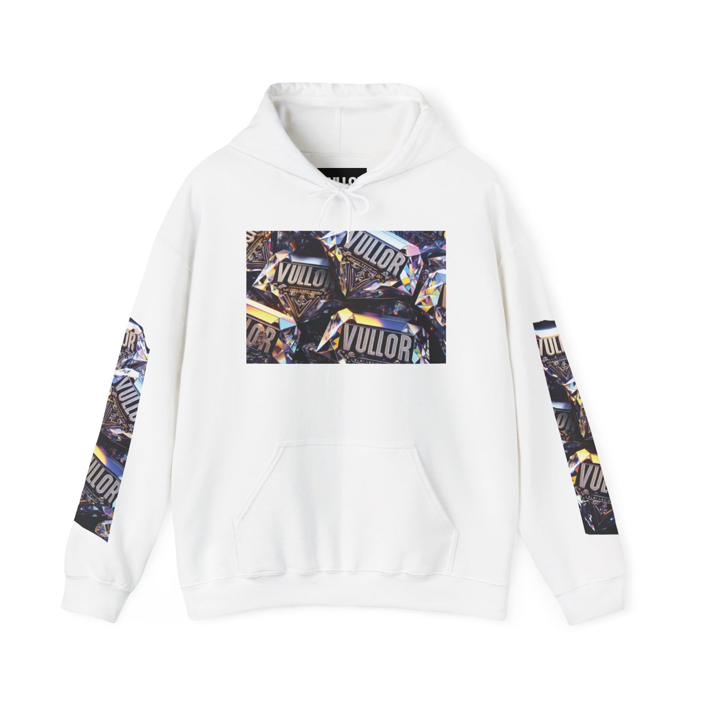 VULLOR 4K DIAMOND ENGRAVED HOODIE, DRIP COLLECTION, LUXURY, "Rise Up Grind Hard Repeat!" Motivational Graphic Hoodie - Unisex Heavy Blend™