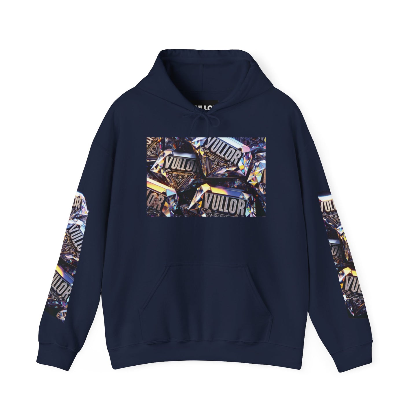VULLOR 4K DIAMOND ENGRAVED HOODIE, DRIP COLLECTION, LUXURY, "Rise Up Grind Hard Repeat!" Motivational Graphic Hoodie - Unisex Heavy Blend™