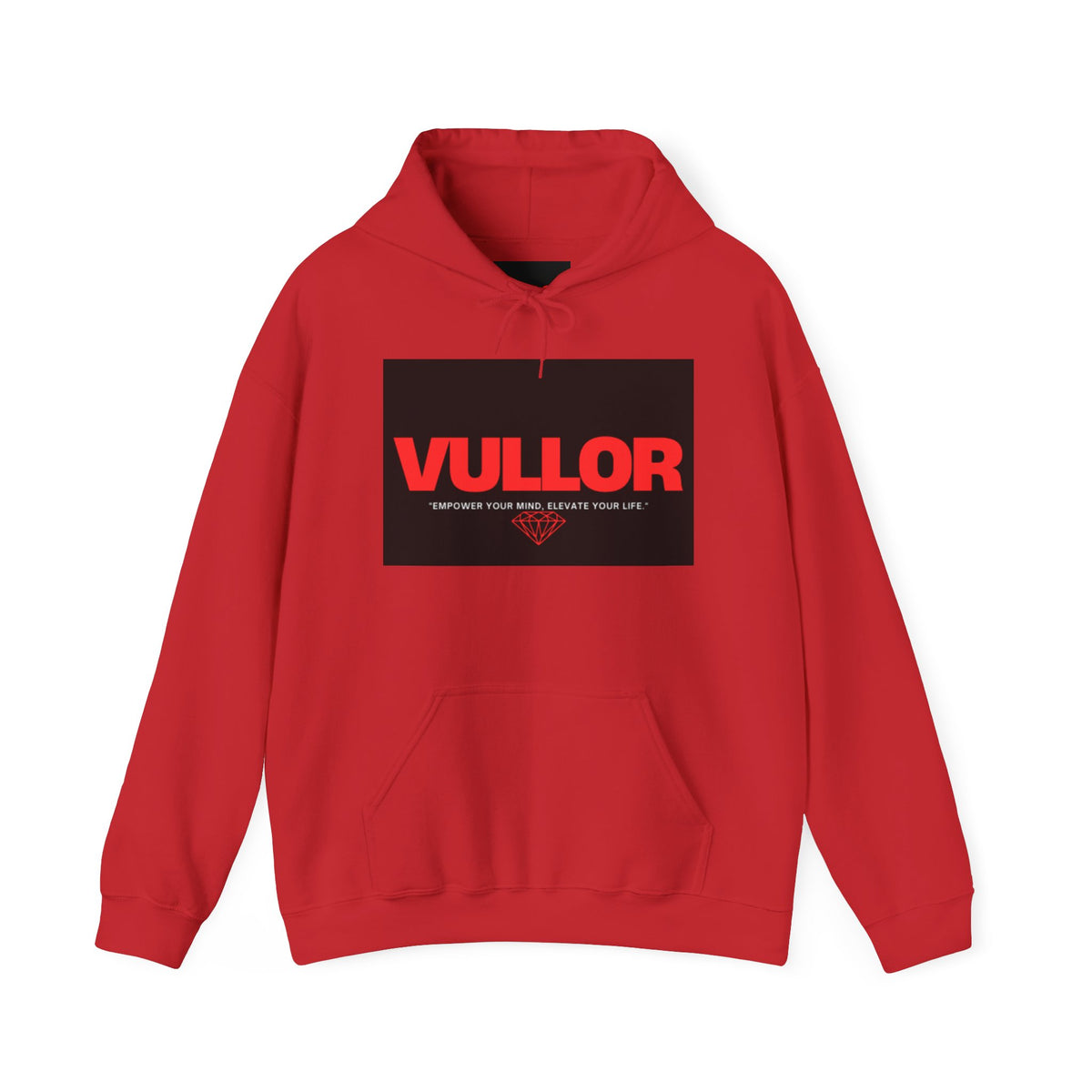 Motivational Unisex Hooded Sweatshirt - VULLOR (RED LOGO)  OG Style