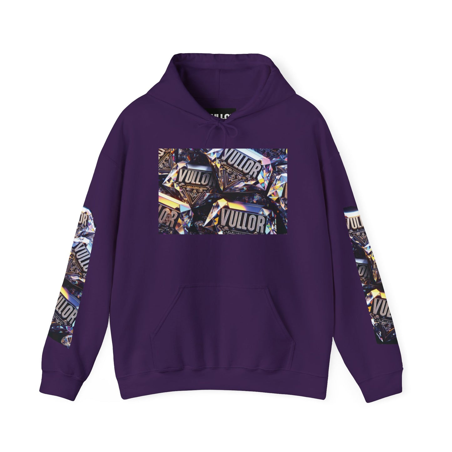 VULLOR 4K DIAMOND ENGRAVED HOODIE, DRIP COLLECTION, LUXURY, "Rise Up Grind Hard Repeat!" Motivational Graphic Hoodie - Unisex Heavy Blend™
