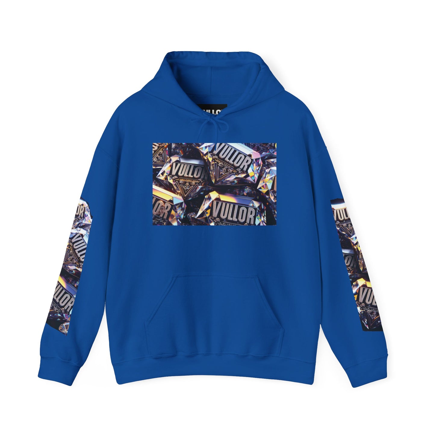 VULLOR 4K DIAMOND ENGRAVED HOODIE, DRIP COLLECTION, LUXURY, "Rise Up Grind Hard Repeat!" Motivational Graphic Hoodie - Unisex Heavy Blend™