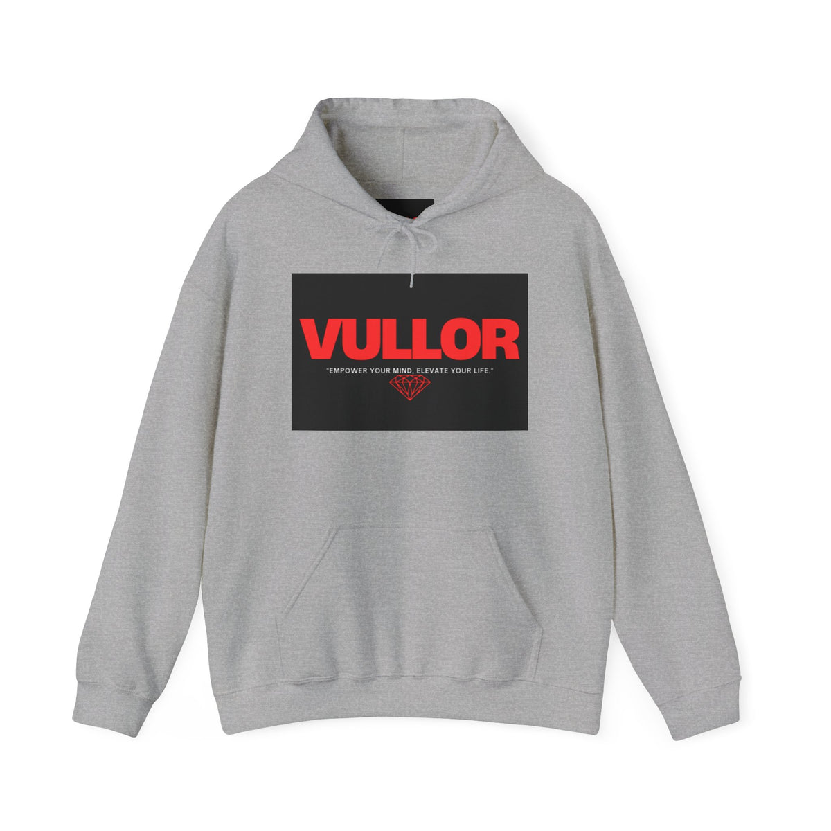 Motivational Unisex Hooded Sweatshirt - VULLOR (RED LOGO)  OG Style